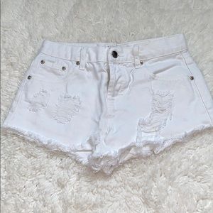 Never Worn White Ripped Jean Shorts